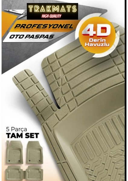 Seat Leaon(Otomatik) 2020-2021-2022-2023-2024-2025 Kesilebilir Havuzlu Oto Paspas Bej