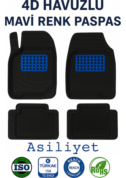 Renault Austral E-Tech Full Hybrıd 2023+ Hasırlı 4d Havuzlu Mavi Oto Paspası
