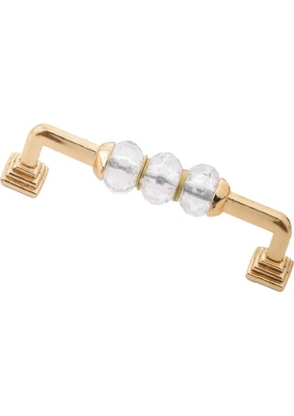 Dolap Çekmece Kulpları Piramit Ayak Kristal Altın Boncuk Kulp 128 mm