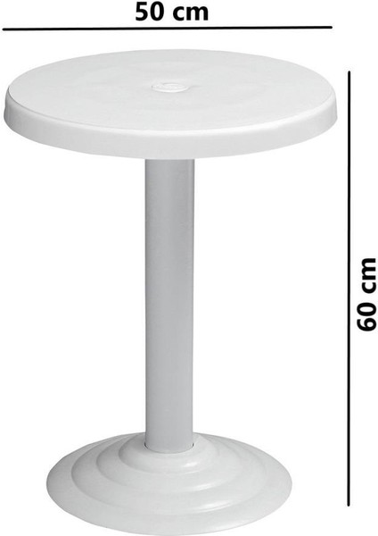 MT-GF401A Beyaz Medio Bahçe Balkon Sehpa Ø50 cm