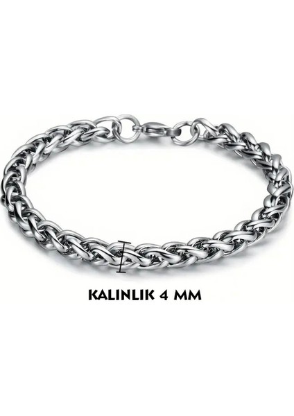 Angelus Model Gümüş Erkek Kararmaz 316L Çelik Bileklik