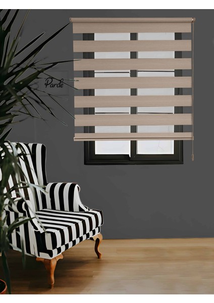 Lina Serisi Ithal Kumaş Pembe Bambu Zebra Stor Perde