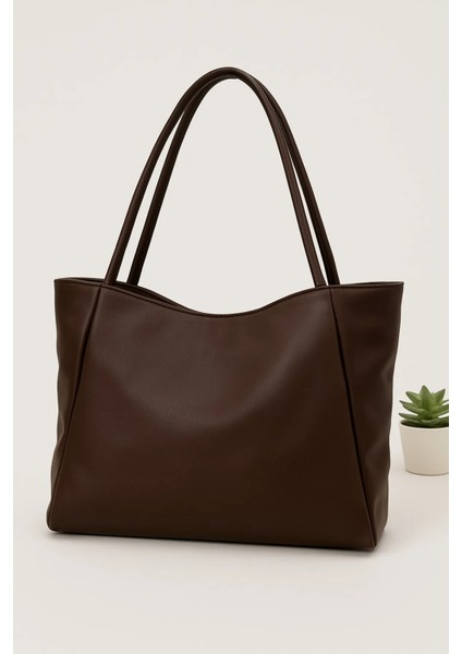 Kadın Omuz Çanta Kahverengi Büyük Boy Shopper fiyatları