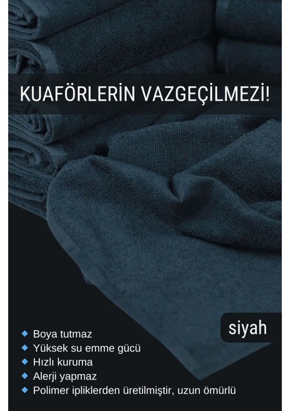 Kuaförlere Özel Boya Tutmayan Mikrofiber Saç Havlusu 50 x 90 cm 4'lü Set