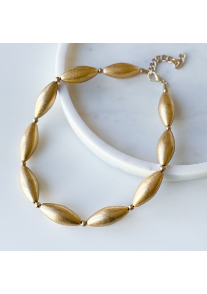 Antik Gold Badem Kolye