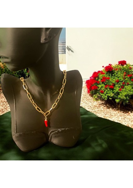 Çelik Charm Biber Kolye