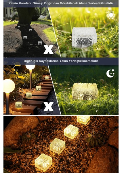 1ADET Solar Premium Kalite Cam Dekoratif Zemin Bahçe Aydınlatma Güneş Enerjili fırsatları