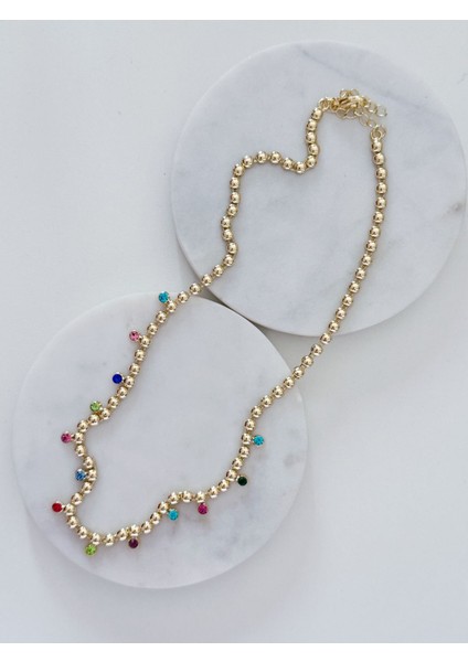 Renkli Taş Charm Kolye