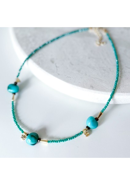 Kristal Boncuk Charm Kolye