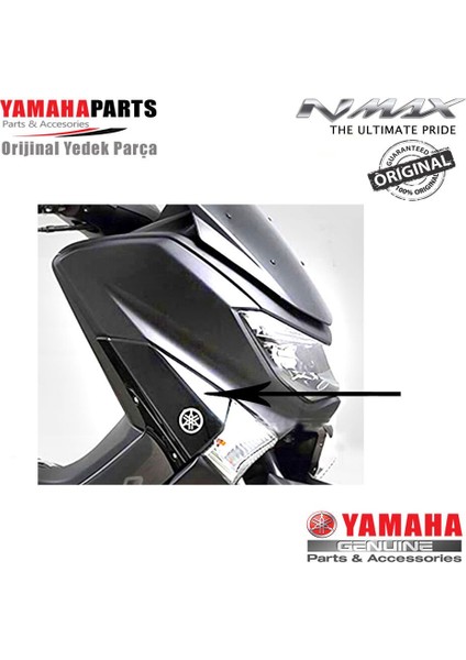 Nmax 125/155 2015-2020 Orijinal Sinyal Üstü Sağ Kapak Parlak Siyah