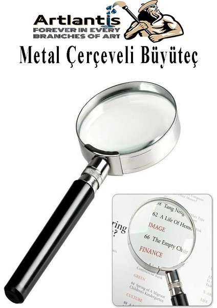 Metal Büyüteç 90 mm 1 Adet 6x Plastik Sap Çerçeveli 9 cm Büyüteç Merçek Okul Büro Ofis Krom Kaplama Büyüteç