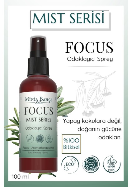 Focus Mist Biberiye & Nane Içerikli Ferahlatıcı Aromaterapi Spreyi (100 Ml)