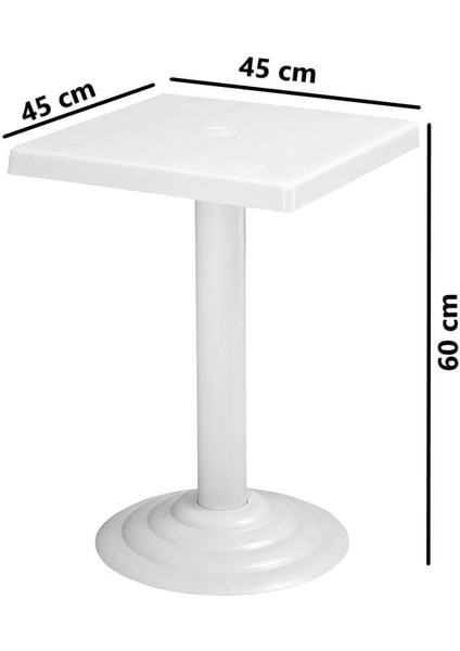 MT-GF402A Beyaz Testa Bahçe Balkon Sehpa 45 x 45 cm