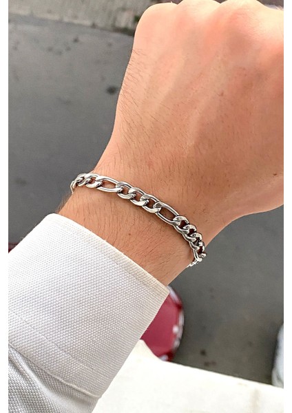 Lüx Renk Atmaz Erkek Çelik Bileklik