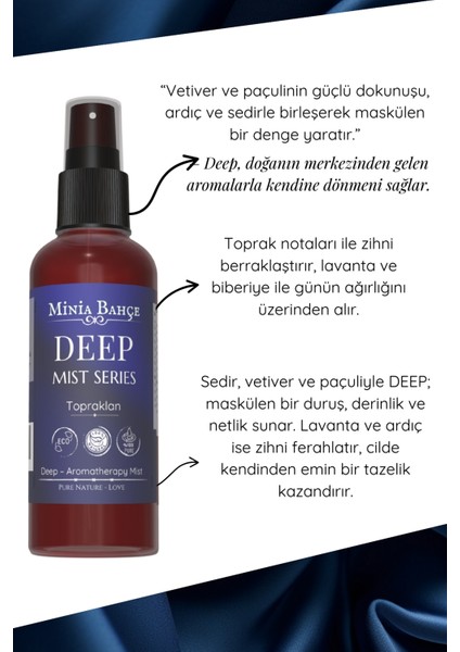 Deep Mist Vetiver, Paçuli ve Ardıç Yağlı Topraksı Erkek Vücut Spreyi (100 Ml)