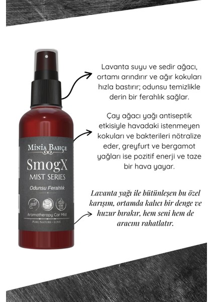 Smogx Mist Sedir, Çay Ağacı & Narenciye Yağlı Koku Bastırıcı Aromaterapi Vücut Spreyi (100 Ml)