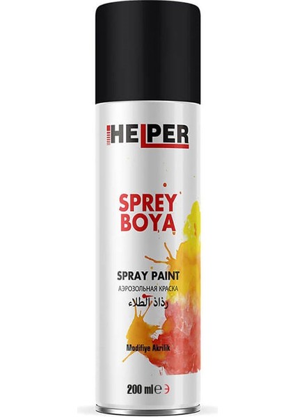 Akrilik Sprey Boya Ral 9005 Mat Siyah 200 ml