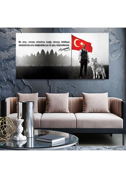Atatürk Panoramik Kanvas Tablo