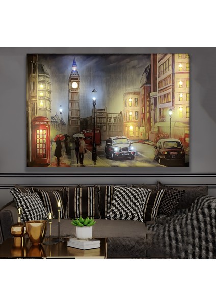 LED Işıklı Uzaktan Kumandalı Londra Gece Kanvas Tablo fırsatları