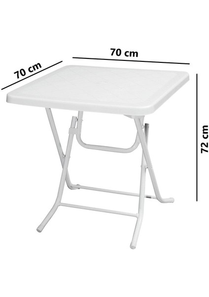 MT-GFM235 Prima Sorgente Plastik Kare Bahçe Balkon Masa 70 x 70 cm Beyaz