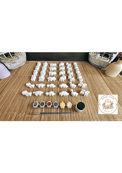 35 Adet (3d) Hayvanlar Alemi Taş Boyama Figür Çocuk Gelişimi Boyama Etkinlik Seti Zoo Stone Painting