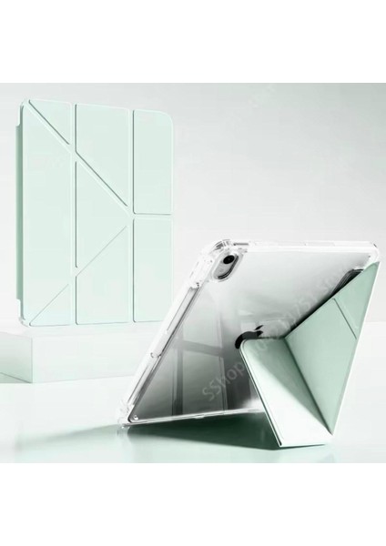 Apple iPad 7/8/9 Nesil Uyumlu Uyku Modu Kalemlik Bölmeli 3 Katlamalı Kılıf