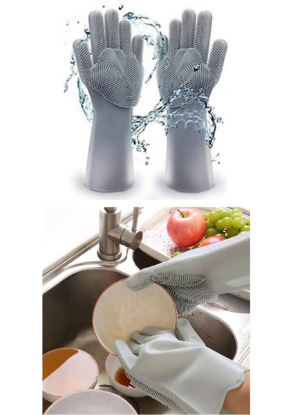 Çarşı Hanem Siyah Sihirli Silikon Bulaşık Eldiveni Tırtıklı Bulaşık Eldiveni Her Yüzeyde Kullanıma Uygundur fırsatları