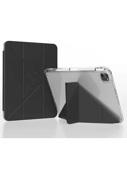 Apple iPad 10.nesil A2696 A2757 Uyumlu Uyku Modu Kalemlik Bölmeli 3 Katlamalı Kılıf