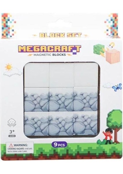 Megacraft Manyetik Bloklar 9 Parça Beyaz Taş Desenli fiyatları