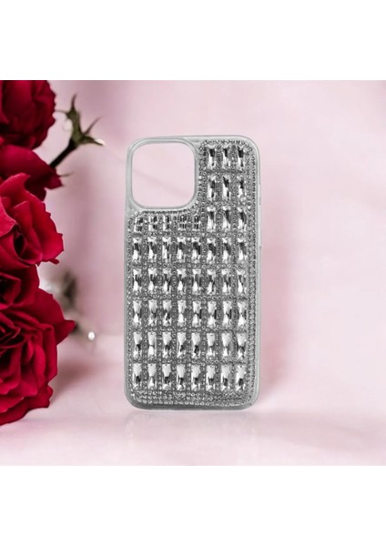 Özel Tasarım Apple iPhone 13 Pro Max Taşlı Kılıf El Işçiliği