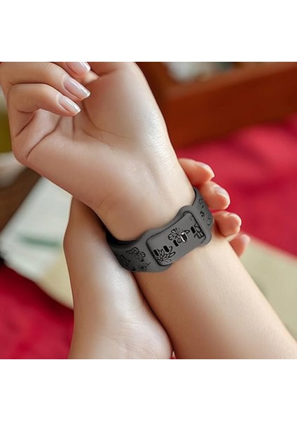 Apple Watch 42 44 45 46 49 mm Series 10 9 8 7 Se 6 5 4 3 Uyumlu Kelebek Desen Yumuşak Silikon Kordon