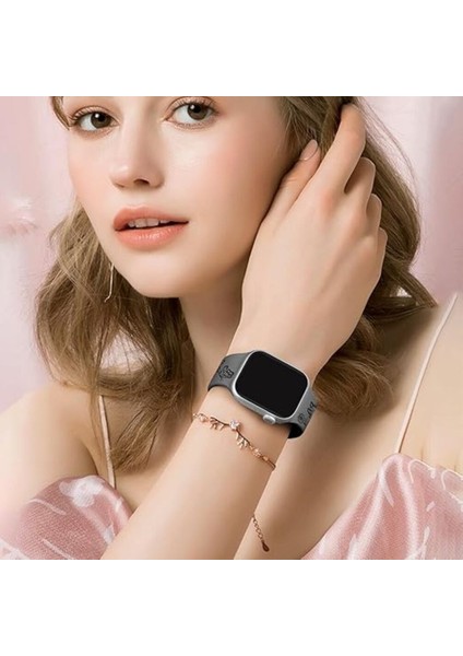 Apple Watch 42 44 45 46 49 mm Series 10 9 8 7 Se 6 5 4 3 Uyumlu Kelebek Desen Yumuşak Silikon Kordon fiyatları