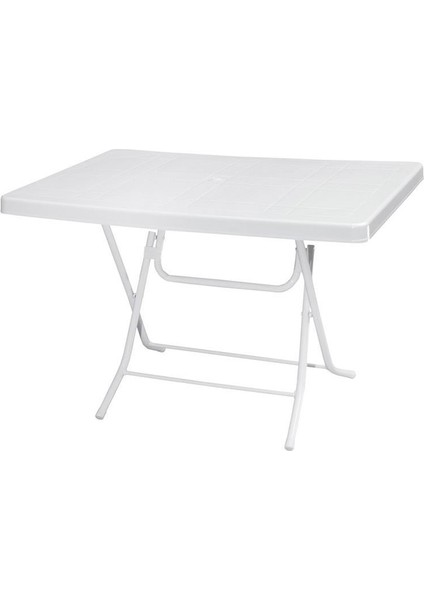MT-GFM240 Prima Roccia Plastik Kare Bahçe Balkon Masa 70 x 110 cm Beyaz