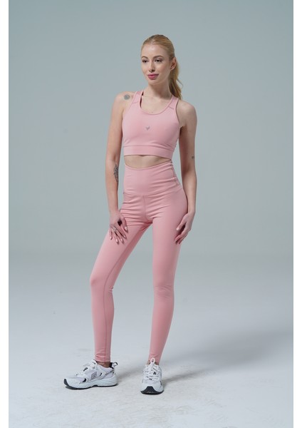 Aero Motion - Pudra Yüksek Bel Push-Up Toparlayıcı Tayt