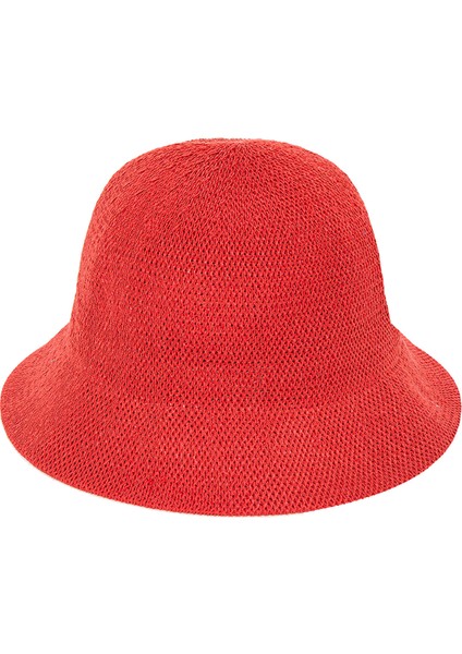 Kırmızı Hasır Bucket Şapka 1910080-86417