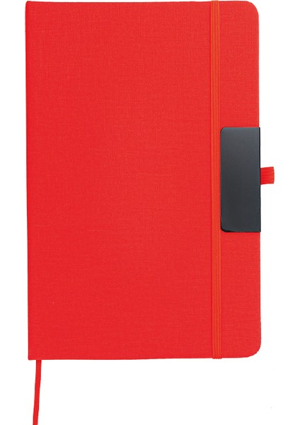 Elegance Not: Çizgili Ivory, Termo Deri, Metal Tokalı Defter (14.5X21 Cm)