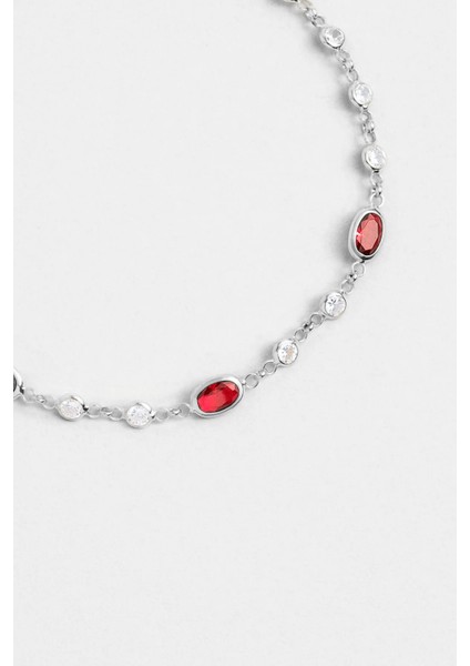 Renklerin Büyüsü 18 Ayar Beyaz Altın Kaplama 19 cm Gümüş Bileklik modelleri