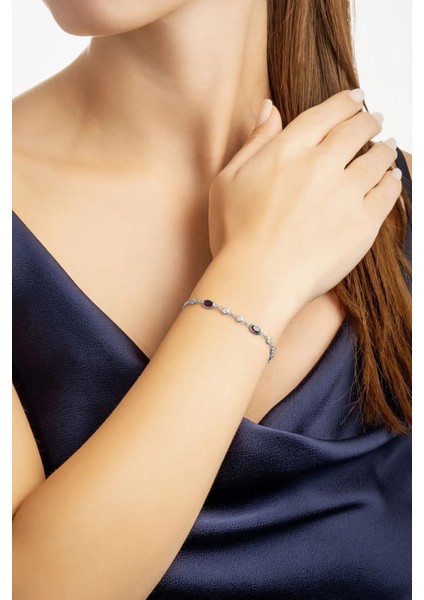 Renklerin Büyüsü 18 Ayar Beyaz Altın Kaplama 19 cm Gümüş Bileklik fırsatları