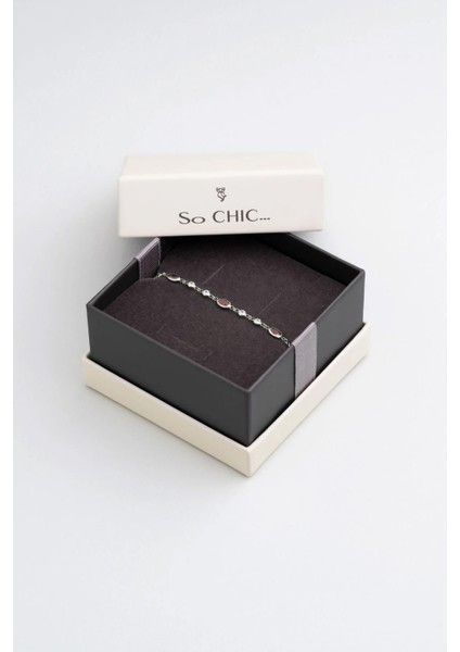 Renklerin Büyüsü 18 Ayar Beyaz Altın Kaplama 19 cm Gümüş Bileklik indirimleri