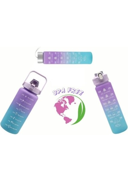 Büro Ev Ofis si Için 3parça 300-750-2000ml Günlük Suluk Matara Seti