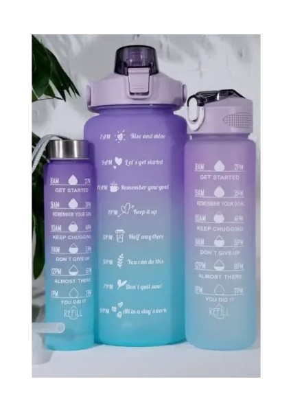 Büro Ev Ofis si Için 3parça 300-750-2000ml Günlük Suluk Matara Seti