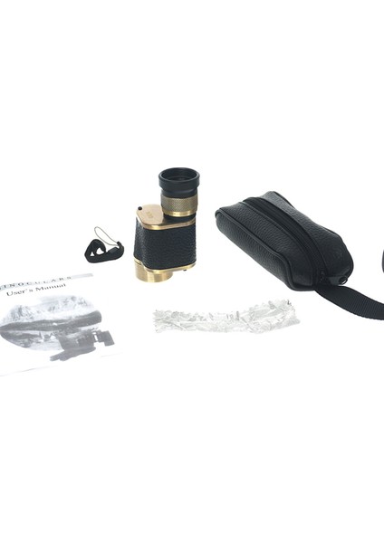 Büro Ev Ofis Hediyesi Için 6X24 Deri Çantalı Deri Pirinç Kaplı Tek Göz Sarı Dürbün fiyatları