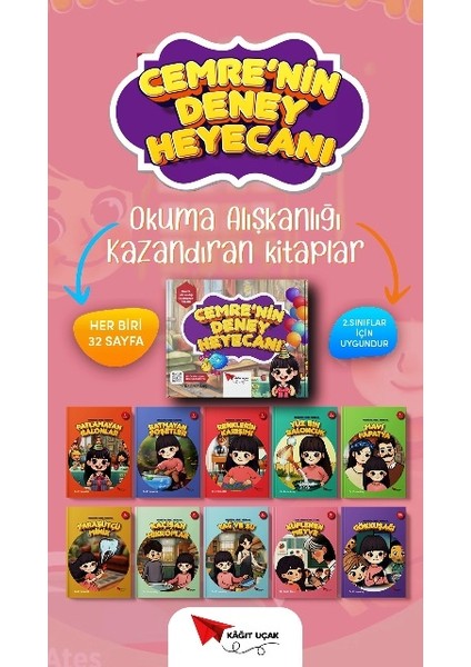 Cemre'nin Deney Heyecanı Seti (10 Kitap Set) - 2. Sınıf