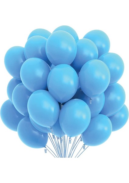 Pastel Balon Mavi 50 Adet