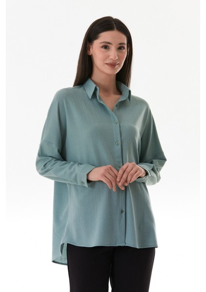 Basic Jakarlı Oversize Gömlek