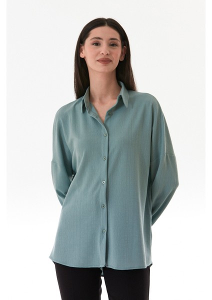 Basic Jakarlı Oversize Gömlek