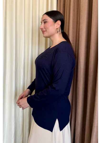 Kadın Taşlı Triko Bluz 11