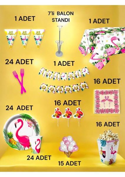 24 Kişilik Flamingo Temalı 2xl Paket - Doğum Günü Parti ve Eğlenceli Etkinlikler fiyatları