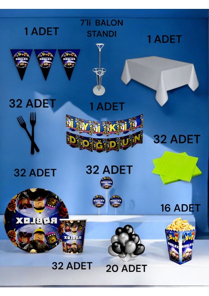 32 Kişilik Roblox Temalı 2xl Paket - Doğum Günü Parti ve Eğlenceli Etkinlikler fiyatları