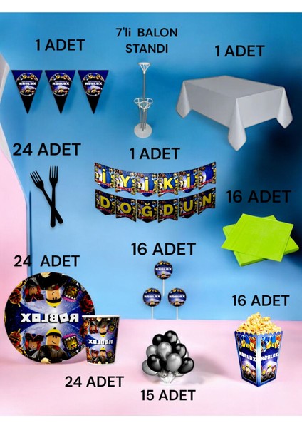 24 Kişilik Roblox Temalı 2xl Paket - Doğum Günü Parti ve Eğlenceli Etkinlikler fiyatları